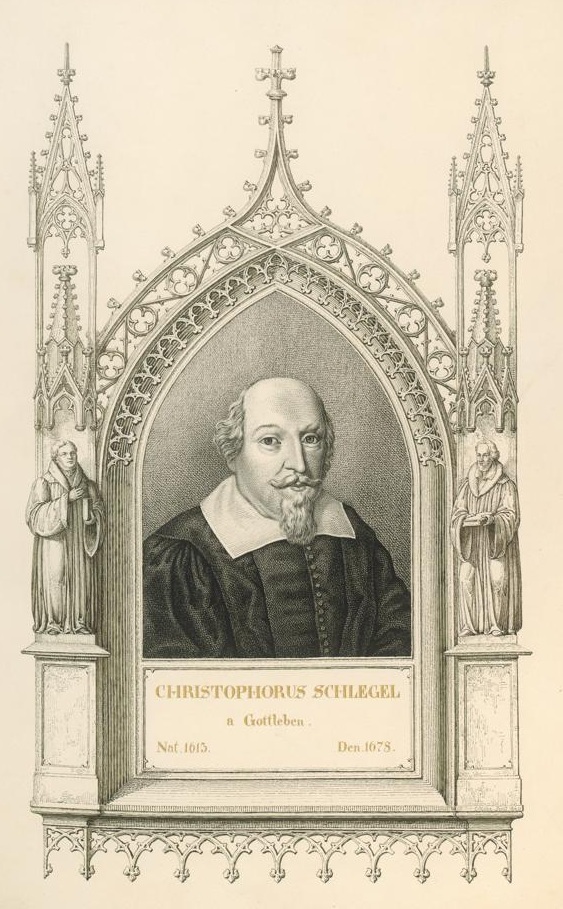 Der Psalter teutsch, [Bl. V]: Porträt Christoph Schlegels (Urgroßvater August Wilhelm Schlegels)