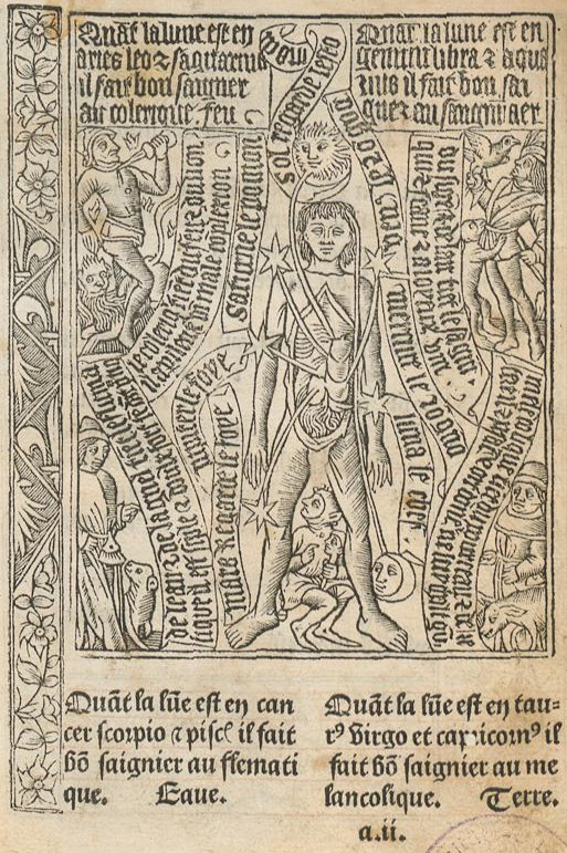 Almanach pour xxi. an. Paris, Philippe Pigouchet, [August/September 1495]: Abbildung Aderlassmann